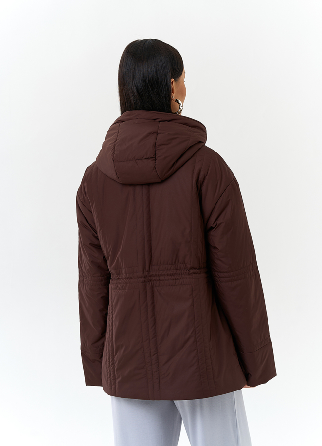 фото Женская куртка коричневого цвета модель № 32700