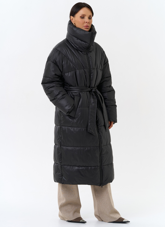 Женский пуховик с воротником стойкой