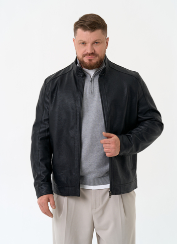 Мужская куртка из эко кожи черного цвета
