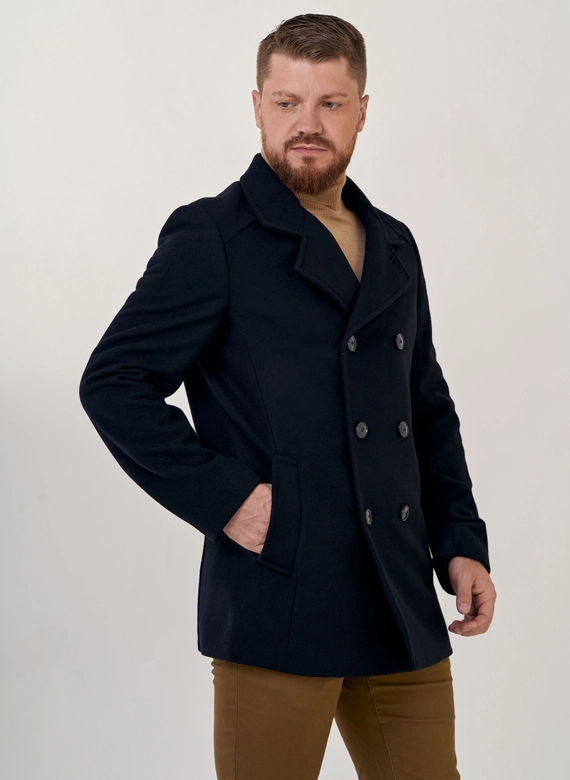 Мужское двубортное пальто  фото