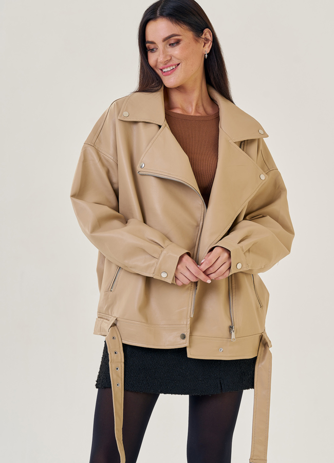 Женская куртка оверсайз из эко кожи модель № 23255 универмаг малина