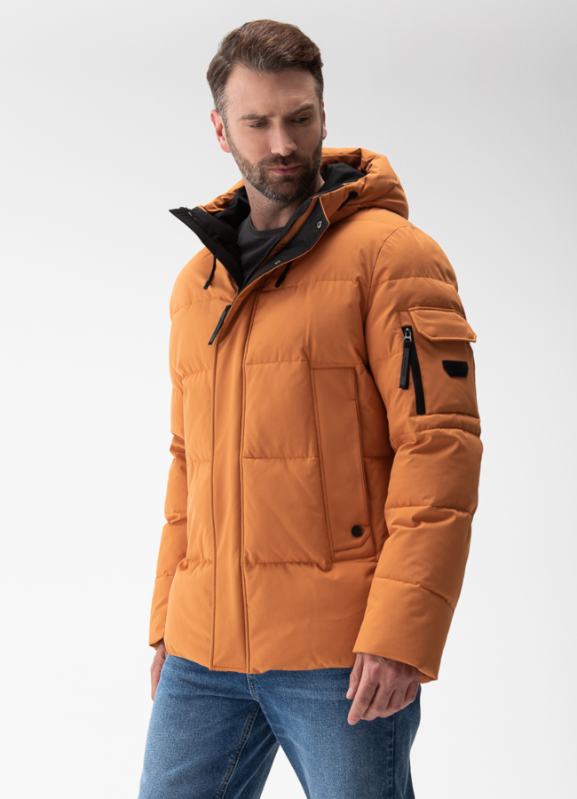 фото Мужской пуховик с капюшоном  модель № 27994