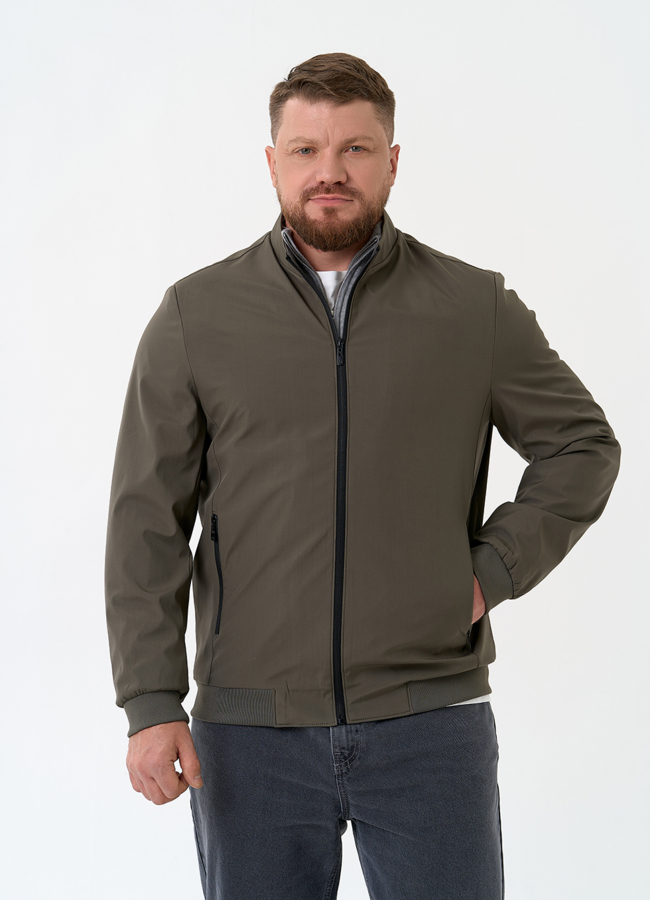 Мужская куртка бомбер модель № 30493 меха малина