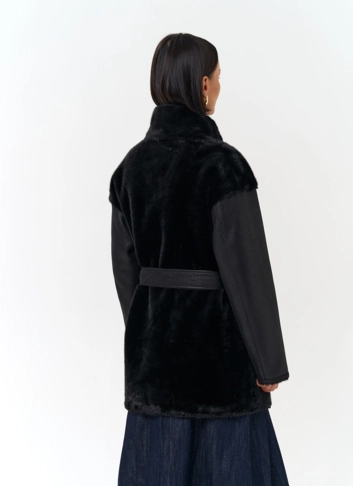 Женская дубленка из эко меха