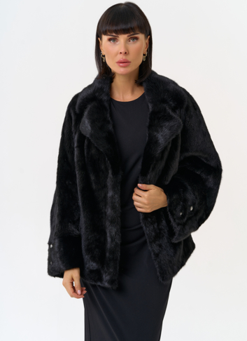 Куртка из меха норки с английским воротником
