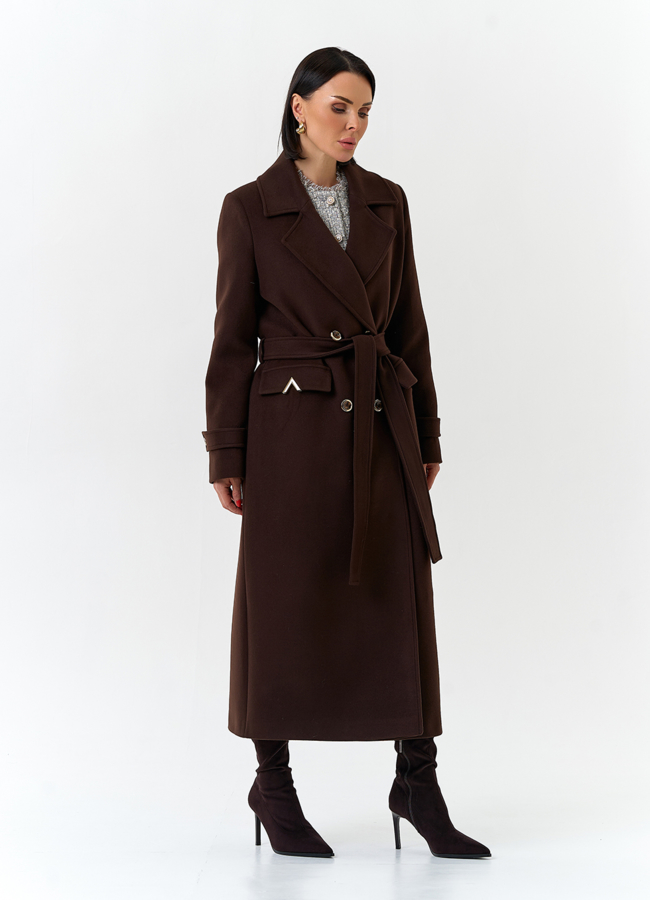 Женское пальто с английским воротником модель № 32644 универмаг малина