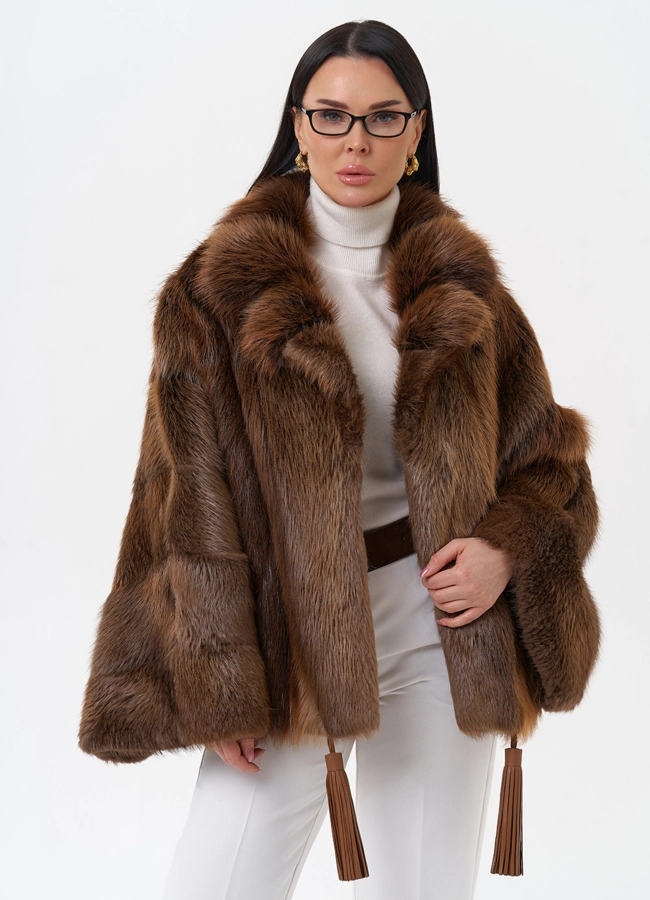 Болеро из меха бобра модель № 29413 меха малина