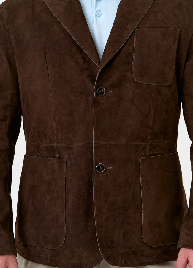 Мужской пиджак из натуральной замши модель № 32745 универмаг малина