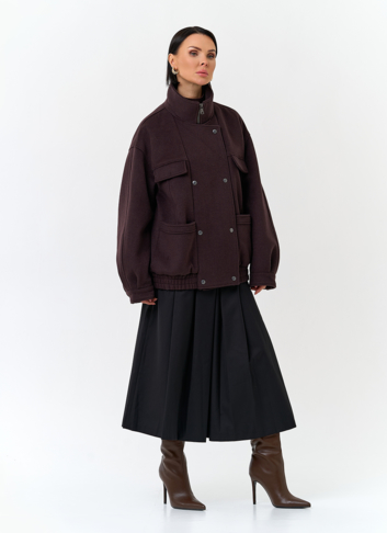 Женское укороченное пальто бомбер