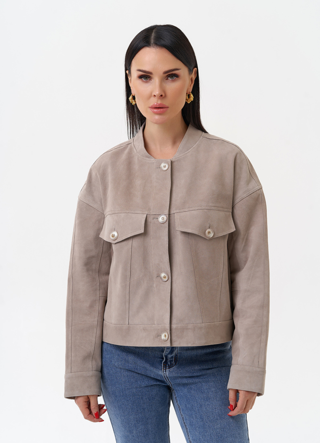 Светлая куртка из замши модель № 29927 универмаг малина