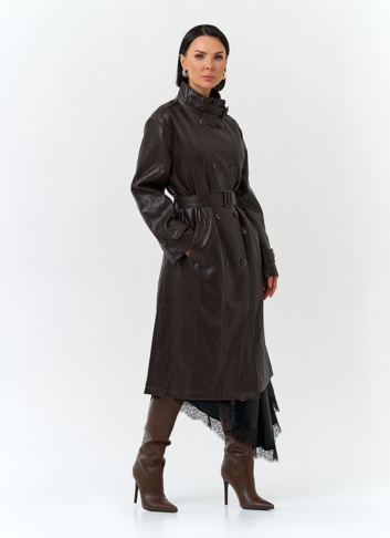 Женский плащ из эко кожи