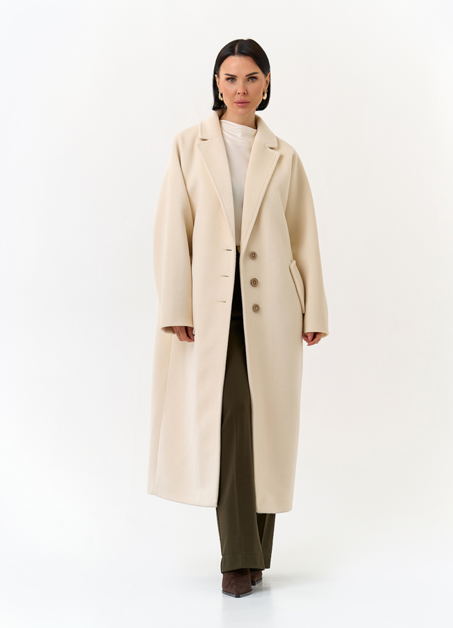 Женское свободное пальто с поясом модель № 32816 универмаг малина