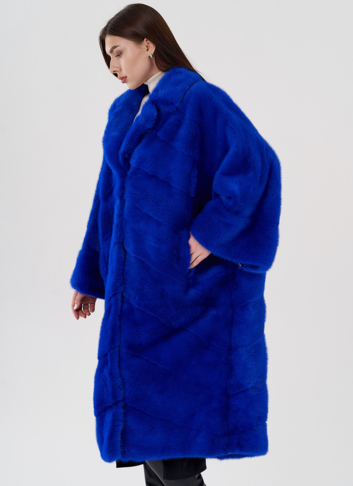 Норковая шуба с английским воротником 