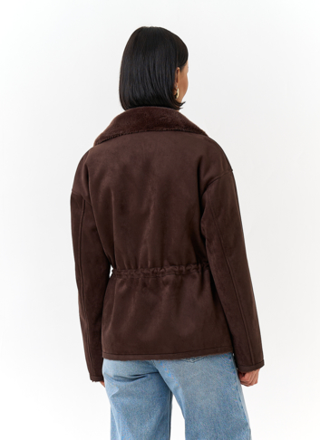 Женская дубленка из эко замши