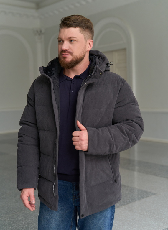 Мужской вельветовый пуховик