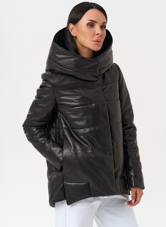 Теплая куртка из натуральной кожи