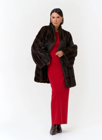 Женское пальто из эко меха